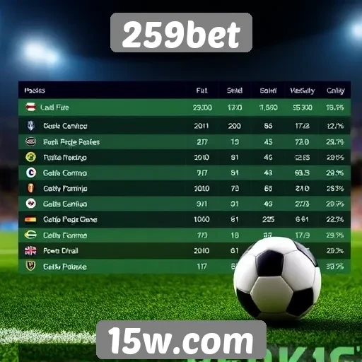 Comparativo de odds no site 259bet
